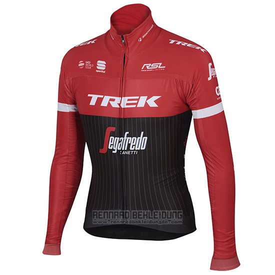 2017 Fahrradbekleidung Trek Segafredo Shwarz und Rot Trikot Langarm und Tragerhose - zum Schließen ins Bild klicken